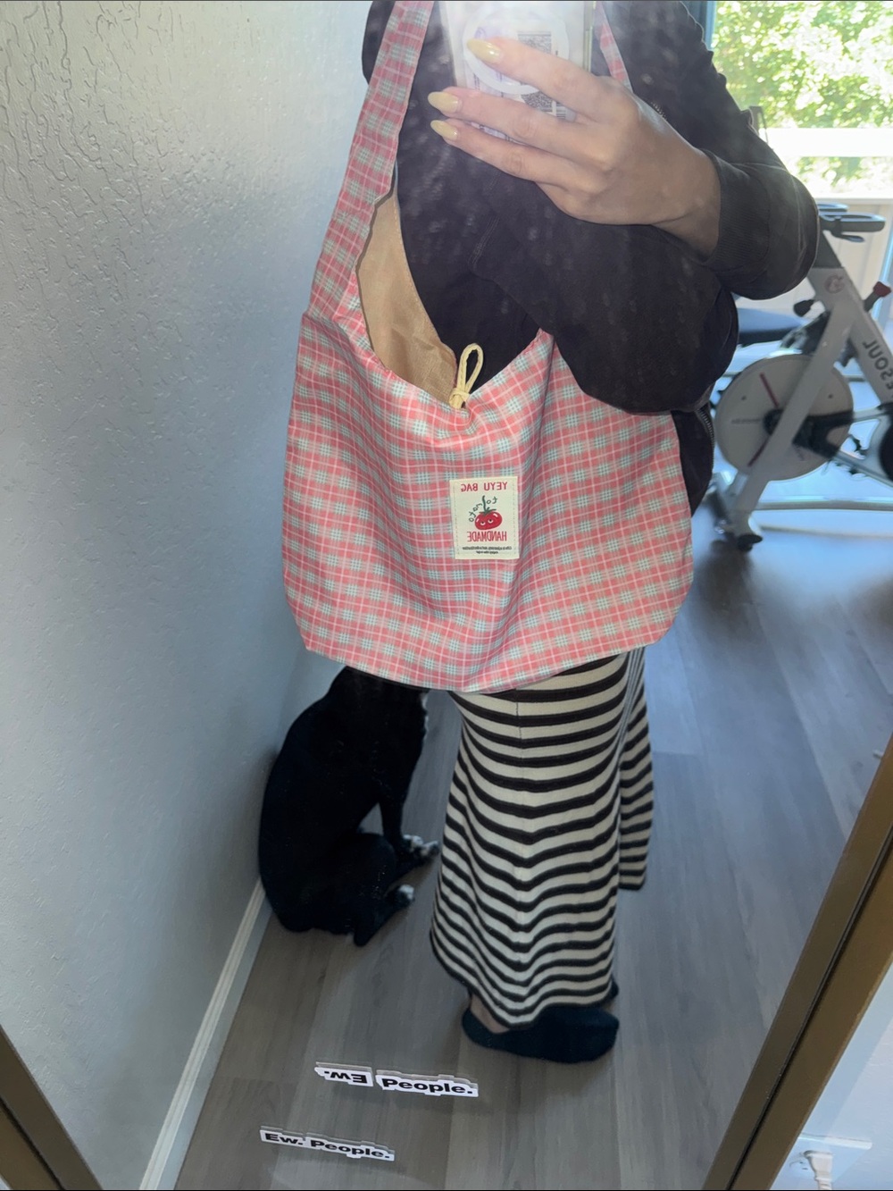Pink Plaid Shoulder Bag